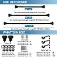 thumbnail image 3 of Urbanest Single Curtain Rod with 8 Clip Rings & Decorative Fluted Ball Finials – Classic Metal Window Drapery Rod Set, Heavy-Duty & Adjustable, 5/8" Diameter, 28" to 48", Matte Black, 3 of 7