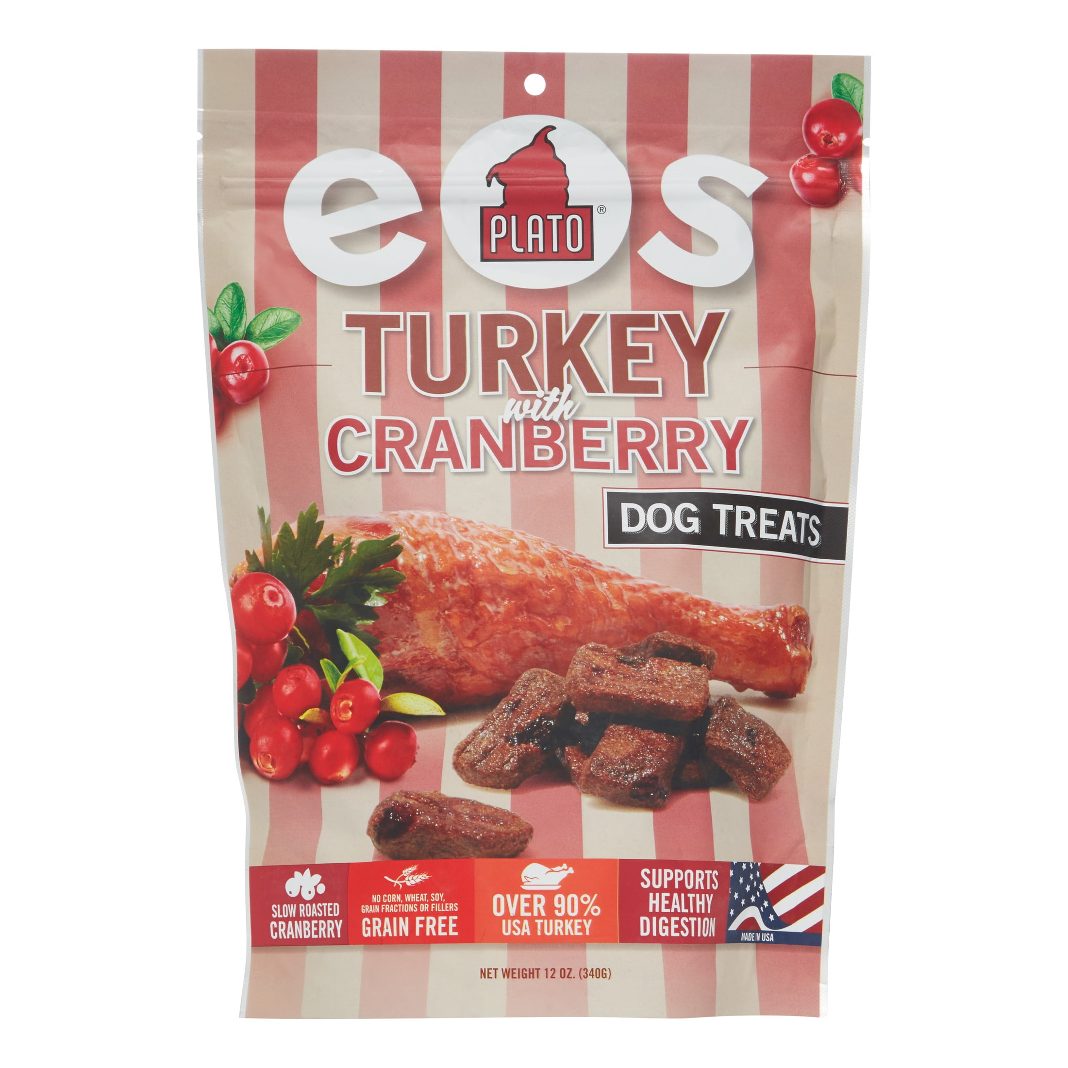 Platos Dog Treats Eos Turkey/Cranberry, 12 Ounce