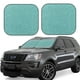 thumbnail image 1 of Balery Teal Green Glitter Parasol para parabrisas de coche de 2 piezas | Parasol plegable para parabrisas delantero de coche para la mayoría de sedanes-Large, 1 of 6