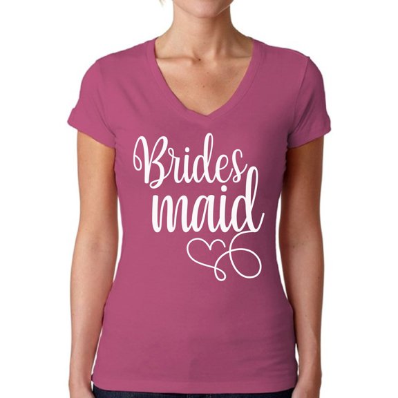 Awkward Styles Brides Maid V-Neck Shirt Bridesmaid V-Neck Shirt Bridesmaid Shirt for Women Cute Wedding Gifts for Her Bridal Party Outfit Bachelorette Party Shirts for Bridesmaids Squad Shirt