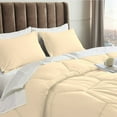 thumbnail image 3 of 1 Piece Honeycomb Design Comforter, 800 TC, 100% Egyptian Cotton, Oversized Super King Size Ivory Solid, 3 of 5
