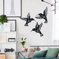 thumbnail image 4 of Juego de 3 decoraciones artísticas de pared de colibrí de metal, 4 of 8