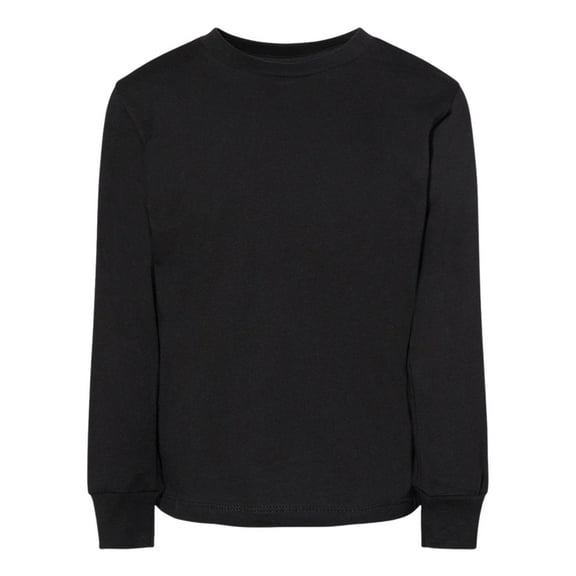 BELLA   CANVAS Toddler Jersey Long Sleeve Crewneck T-Shirt Crafts and DIY Tee (Black, 3T)