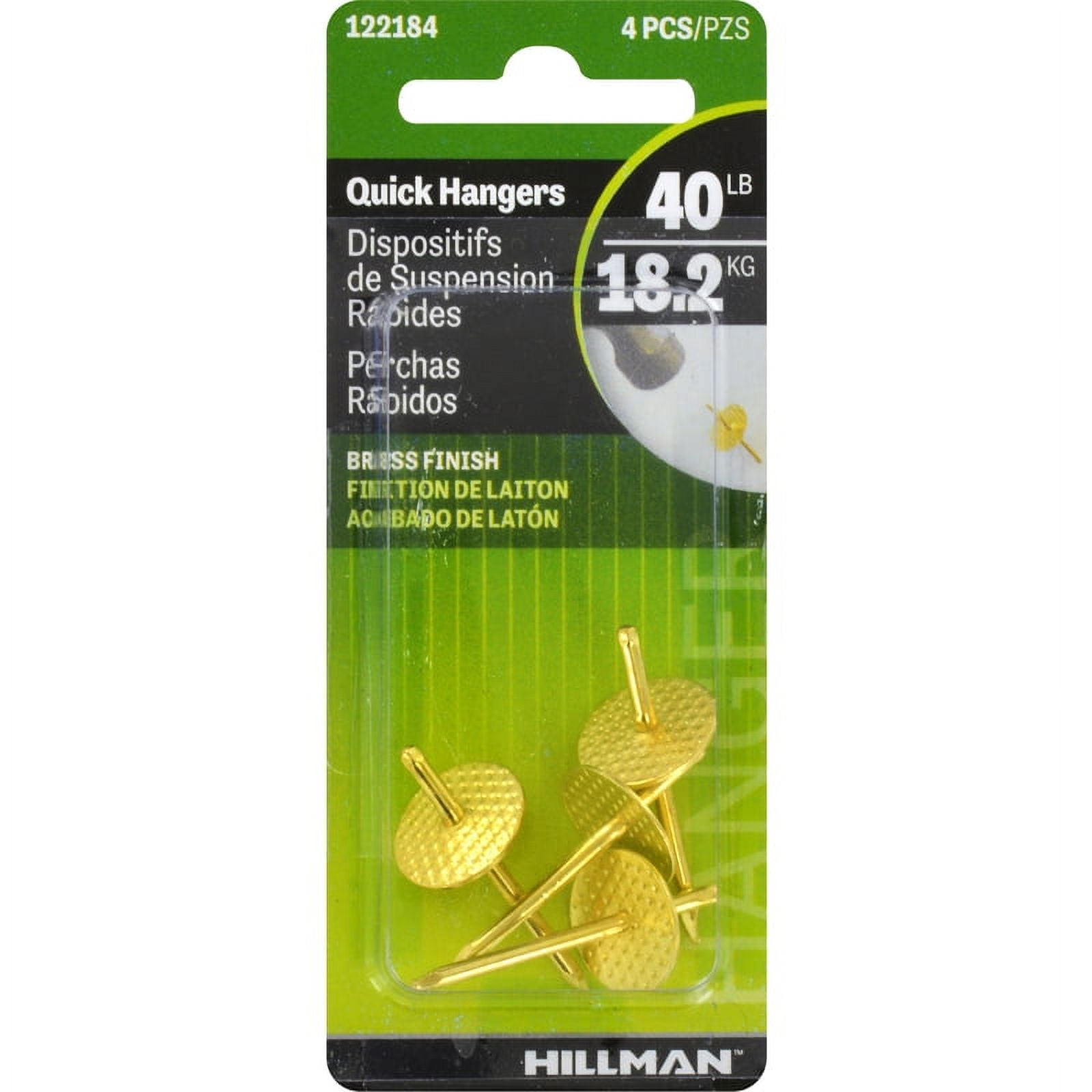 Hillman AnchorWire Brass-Plated One Piece Quick Hanger 40 lb 4 pk Hillman AnchorWire Brass-Plated One Piece Quick Hanger 40 lb 4 pk