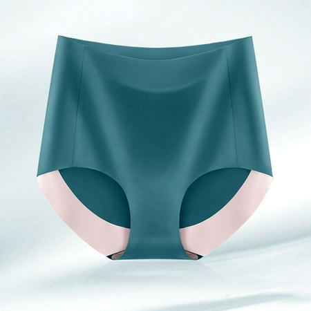 BYHONG Breathable Wicking Microfiber Briefs High Waist Ice Silk Seamless Panties for Women Panties for Women Green L