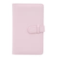 thumbnail image 2 of Álbum de fotos de 3 pulgadas con 108 bolsillos, miniálbum de fotos de cuero sintético para entradas de cine, tarjetas de presentación, color rosa cereza claro., 2 of 14