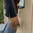 thumbnail image 4 of Krdevn Women's Tassel Crossbody Purse Casual Adjustable Strap Suede Messenger Bag,One Size, 4 of 5