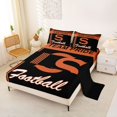 thumbnail image 2 of jejeloiu Orange Black Initial S Bed Sheets For Boys,Football Sport City King Sheets For Kids,4 Pieces, 2 of 6