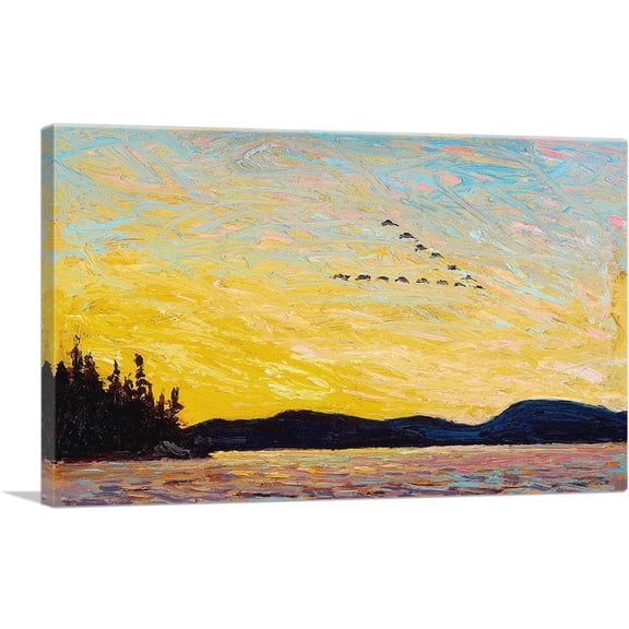 ARTCANVAS Round Lake Mud Bay 1915 Canvas Art Print by Tom Thomson - Size: 12" x 8" (0.75" Deep)