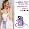 thumbnail image 2 of Nalacover Case for iPhone 14 Plus, Crossbody Wallet Case with Card Slots Holder, PU Leather Lanyard Shoulder Strap Purse Cover with Kickstand Shockproof Case for iPhone 14 Plus, Purple, 2 of 6