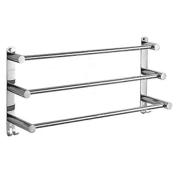 Towel Holder, 304 Stainless Steel Towel Rail Shelf 3 Rods, 40 Cm Wall Mounted Bathroom Towel Holder, Towel Rails For Bathroom Kitchen Toilet