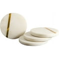 thumbnail image 5 of Marble Coaster, White Marble Coaster, Set of 4, Handmade Coaster with Brass Inlay,  4-inch, 5 of 5