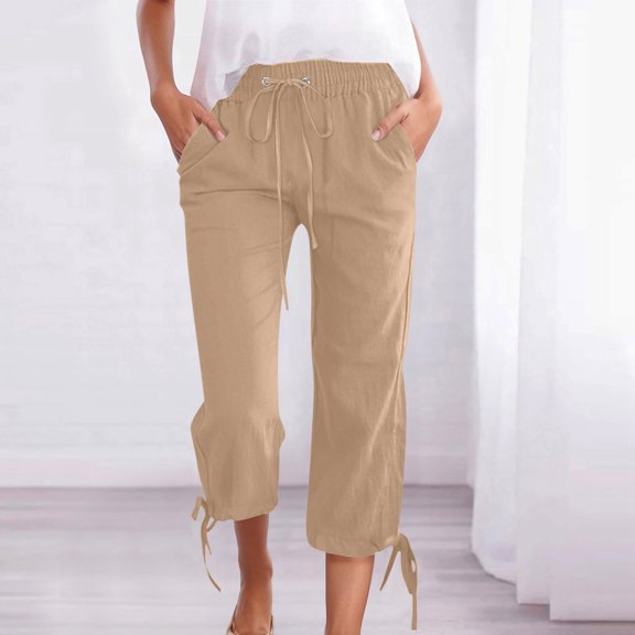 Women Pants Wide Straight Leg Baggy Khaki Pant Casual Outfits Comfy Work Pants Fashion Clothing