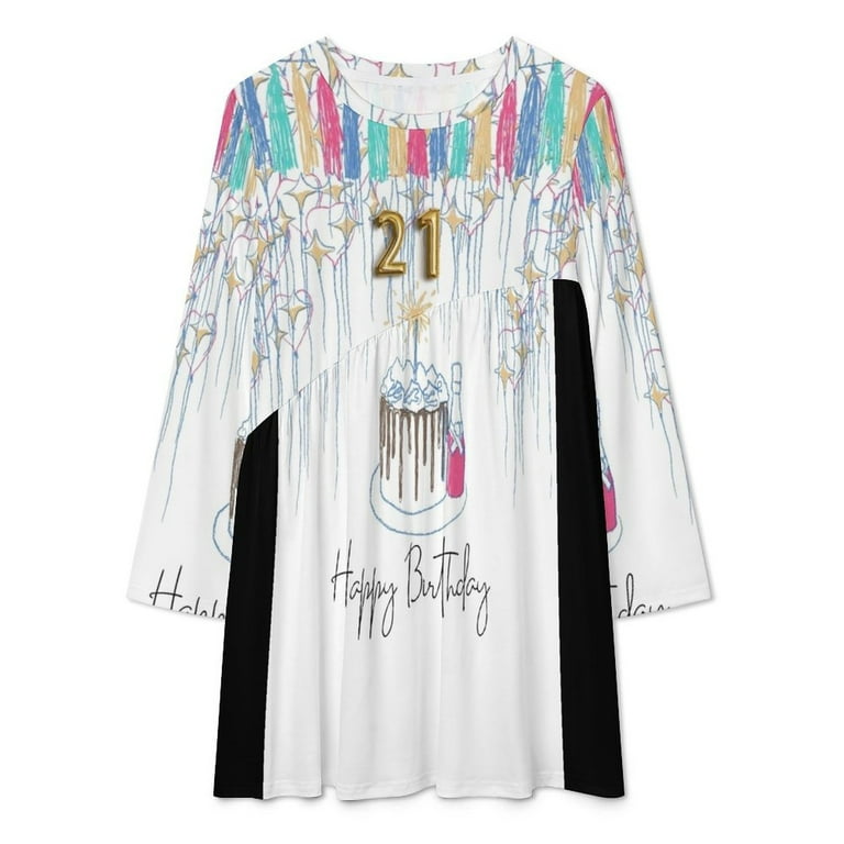 Copy of Happy 21st birthday 21 Long Sleeved Dress party dress women elegant  luxury prom dresses - Walmart.com