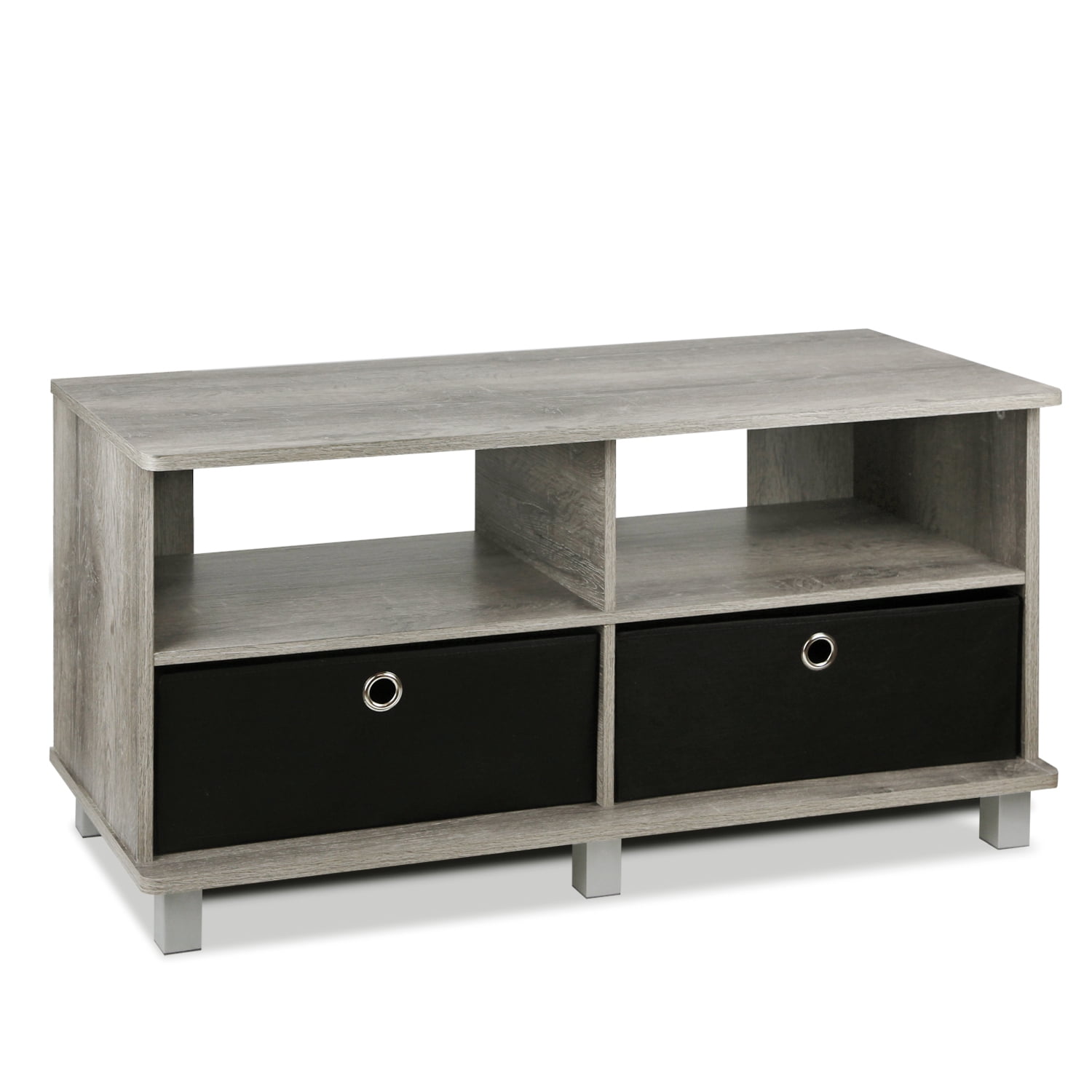 Furinno Andrey Wood Entertainment Center for TV up to 43" in Oak Gray/Black