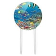 thumbnail image 1 of Acrylic Ocean Coral Reef Angel Fish Garden Diving Cake Topper Party Decoration for Wedding Anniversary Birthday Graduation, 1 of 7