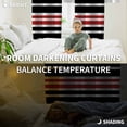 thumbnail image 3 of Fsddascl Black Red Striped Blackout Curtains for Bedroom/Living Room, Thermal Insulated Kitchen Curtains, Horizontal Lines Simple Minimalist Grommet Darkening Window Treatment Drapes 52"x72"x2, 3 of 6