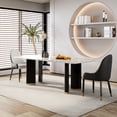 thumbnail image 4 of Dining Chairs Set of 2, Upholstered PU Leather Dining Room Chairs with Metal Legs and Thick Cushioned Seat, Modern Kitchen Chairs for Dining Table Apartment, White Chairs, 4 of 9