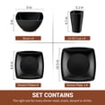 thumbnail image 2 of TINANA Wheat Straw Dinnerware Sets, Service for 4, 16 PCS Unbreakable Plastic Dinnerware, Dishwasher Microwave Safe - Black, 2 of 6