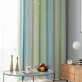 thumbnail image 3 of Mistaha 2 Pcs Rideau Simple Dégradé Motif Étoile Creux Double Couche Occultant Chambre Salon Rideau Isolant, 3 of 8