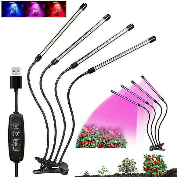 Growth charts 4 heads led grow light plant growing lamp lights for indoor plant hydroponics (HTOOQ)