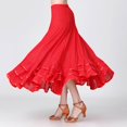thumbnail image 5 of Maxi Skirts for Women Solid Layered Flowy Spanish Traditional Festival Dance Skirt Red L, 5 of 5