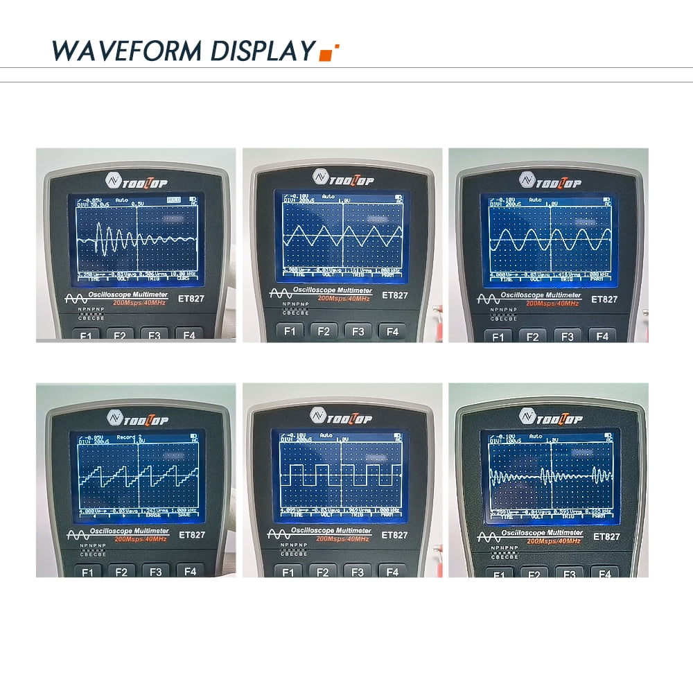 Sampling 2in1 Oscilloscope Multimeter Digital LCD Display Handheld Oscope Meter 40Mhz Bandwidth 120MSPS Sampling Rate Data Storage Function For DIY And Electronic Test