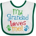 thumbnail image 3 of Inktastic My Grandad Loves Me Boys or Girls Baby Bib, 3 of 4