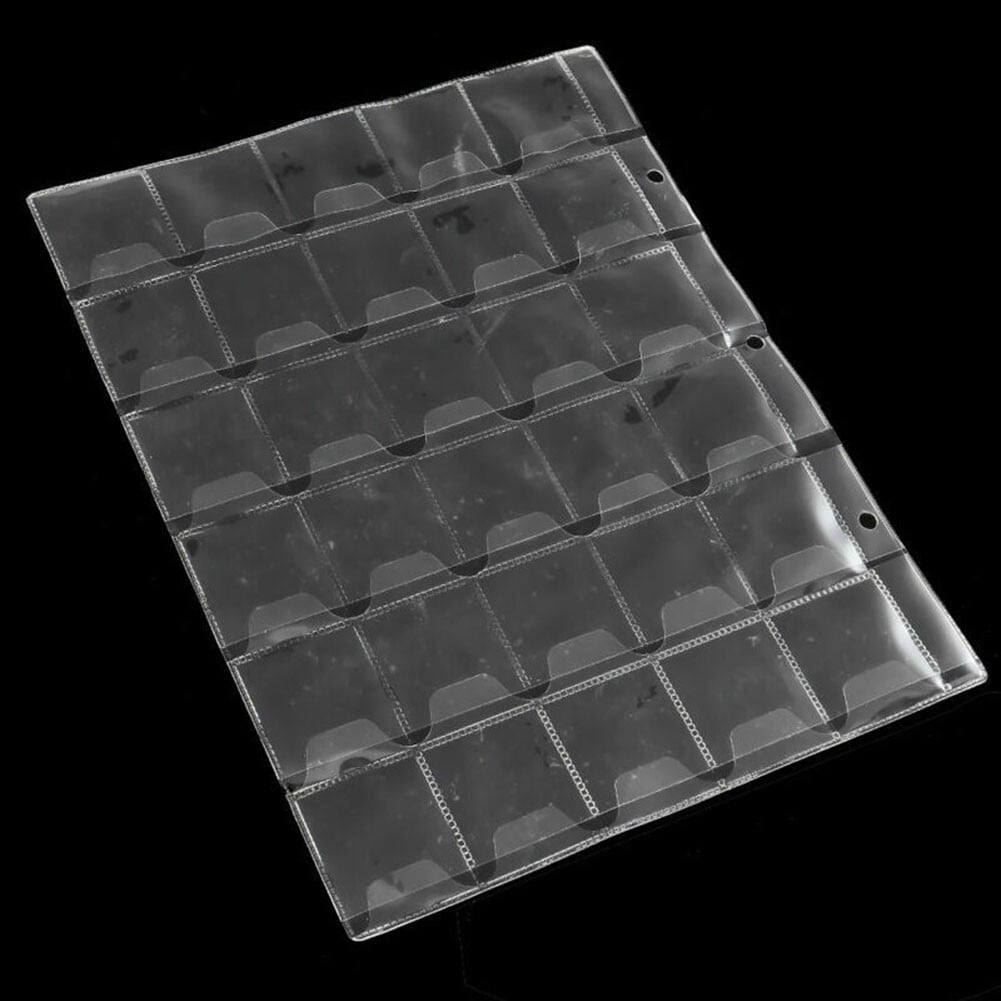 20 Pcs 7.87" x 9.84" Protection Cover, Transparent 30 Pockets Plastic Coin Holders Storage Pages Protector Sheets Sleeves