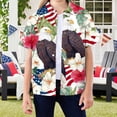 thumbnail image 2 of Staki Girls 250th Anniversary USA Shirt Kids Independence Day Shirt Girls Hawaiian Shirts Short Sleeve Button Down Tops 4T 5T 416T(Purple,11-12 Years), 2 of 4