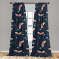 thumbnail image 4 of Ambesonne Lunar Moth Curtains, Starry Night Wings Retro, Pair of 28"x95", Dark Indigo Burnt Sienna, 4 of 5
