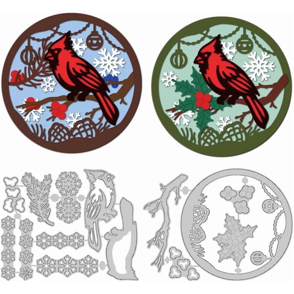 Christmas Cardinal Cutting Dies Bird Card Making Die Stencil Carbon Steel Die Cuts Scrapbooking Embossing Template