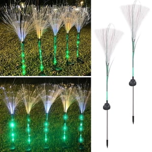 Aidoshy Solar Garden Lights - New Upgraded Solar Swaying Light, Fiber Light, Sway By Wind, Solar Outdoor Lights, Yard Patio Decoration (2 Pack),Solar Street Lights Outdoor