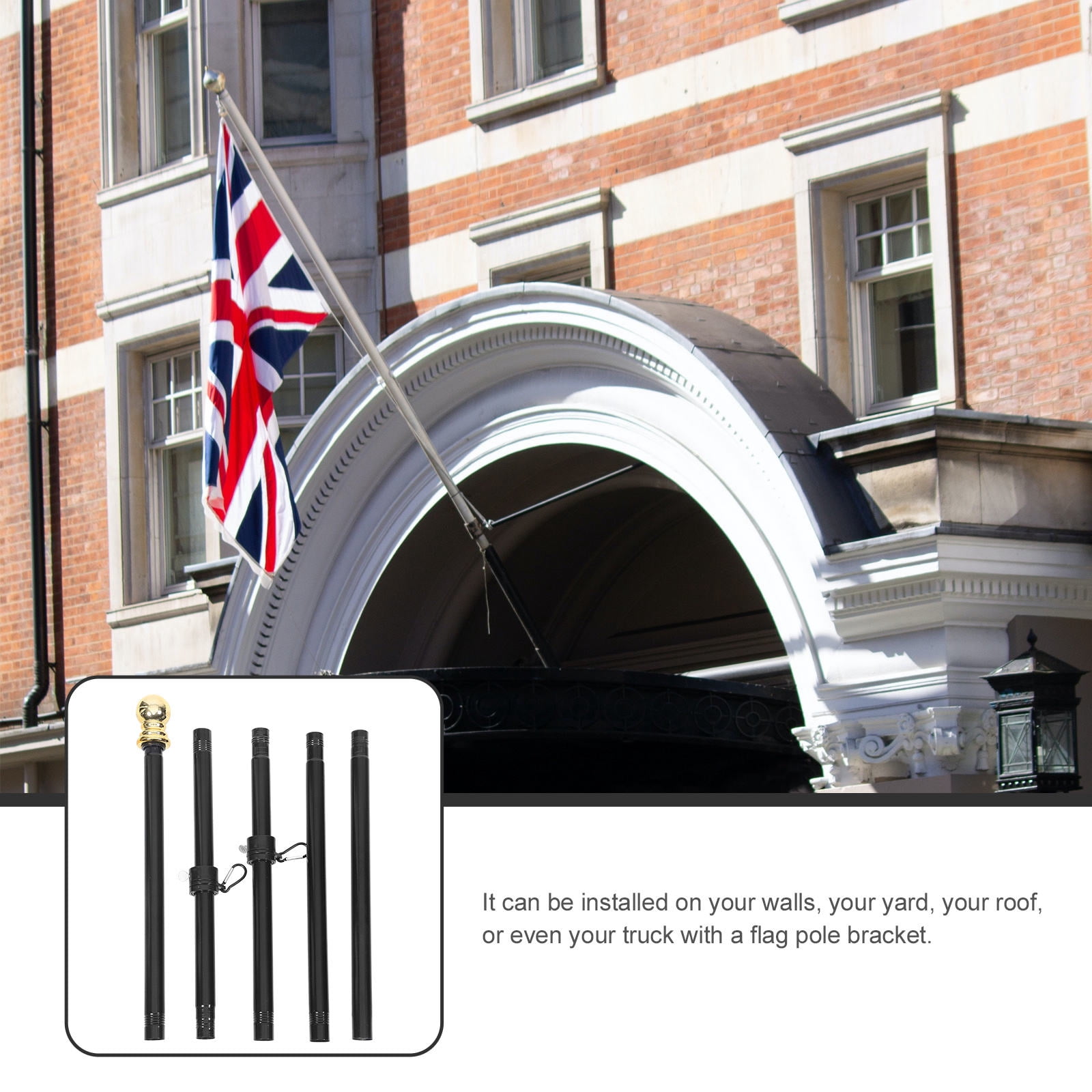 Milisten 1Set Heavy Duty Flag Pole Stand with Rotation Function for Outdoor Flags in Courtyards and Gardens