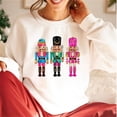 thumbnail image 3 of Sudadera elegante navideña para mujer, sudadera divertida con lentejuelas y cascanueces, linda sudadera con cuello redondo Y2k, ropa retro vintage para invierno, 3 of 5