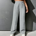 thumbnail image 2 of YOIAVAIOY Women's Warm Lounge Pant Fuzzy Fleece Pants Elastic Waisted Wide Leg Trousers Winter Casual Baggy Trousers Gray M, 2 of 9