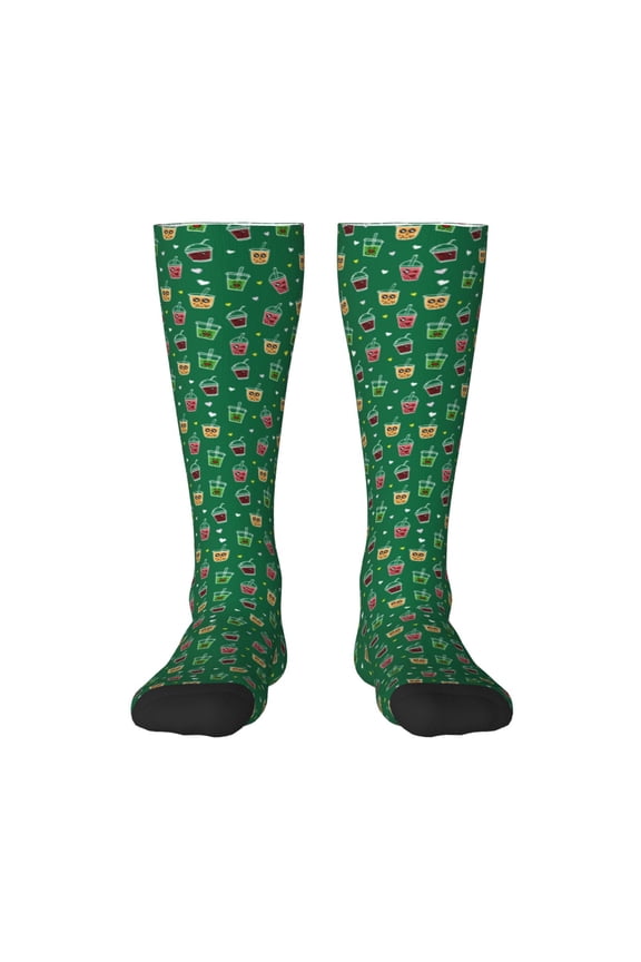Milk Tea Thigh High Socks Extra Long Stretchy Sock Women Over Knee High Opaque Stocking Daily Wear
