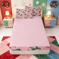 thumbnail image 4 of Manfei Elegant Christmas Tree Zipper Queen Comforter Set with Fitted Sheet and 2 Pillowcases,Merry Xmas Zipper Bedding Set,Pink Reversible,4pcs, 4 of 7