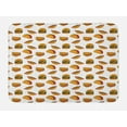 thumbnail image 1 of Fast Food Bath Mat, Sandwiches Burgers Hot Dogs Sausage Cuisine Delicious Restaurant Cook, Plush Bathroom Decor Mat with Non Slip Backing, 29.5" X 17.5", Pale Coffee Red Ginger, by Ambesonne, 1 of 2