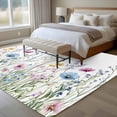 thumbnail image 5 of Pink Blue Floral Area Rugs 5x7 for Living Room, Farmhouse Garden Flowers Botanical Non Slip Washable Rug Runner, Low Pile Indoor Floor Carpet Mat Bathroom Rugs for Bedroom, Kids Room, 5 of 9