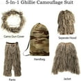 thumbnail image 3 of Gosuguu 5 in 1 Ghillie Suit with Jacket Pants Hood and Carry Bag 3D Camouflage Hunting Apparel for Outdoor Activities, 3 of 5