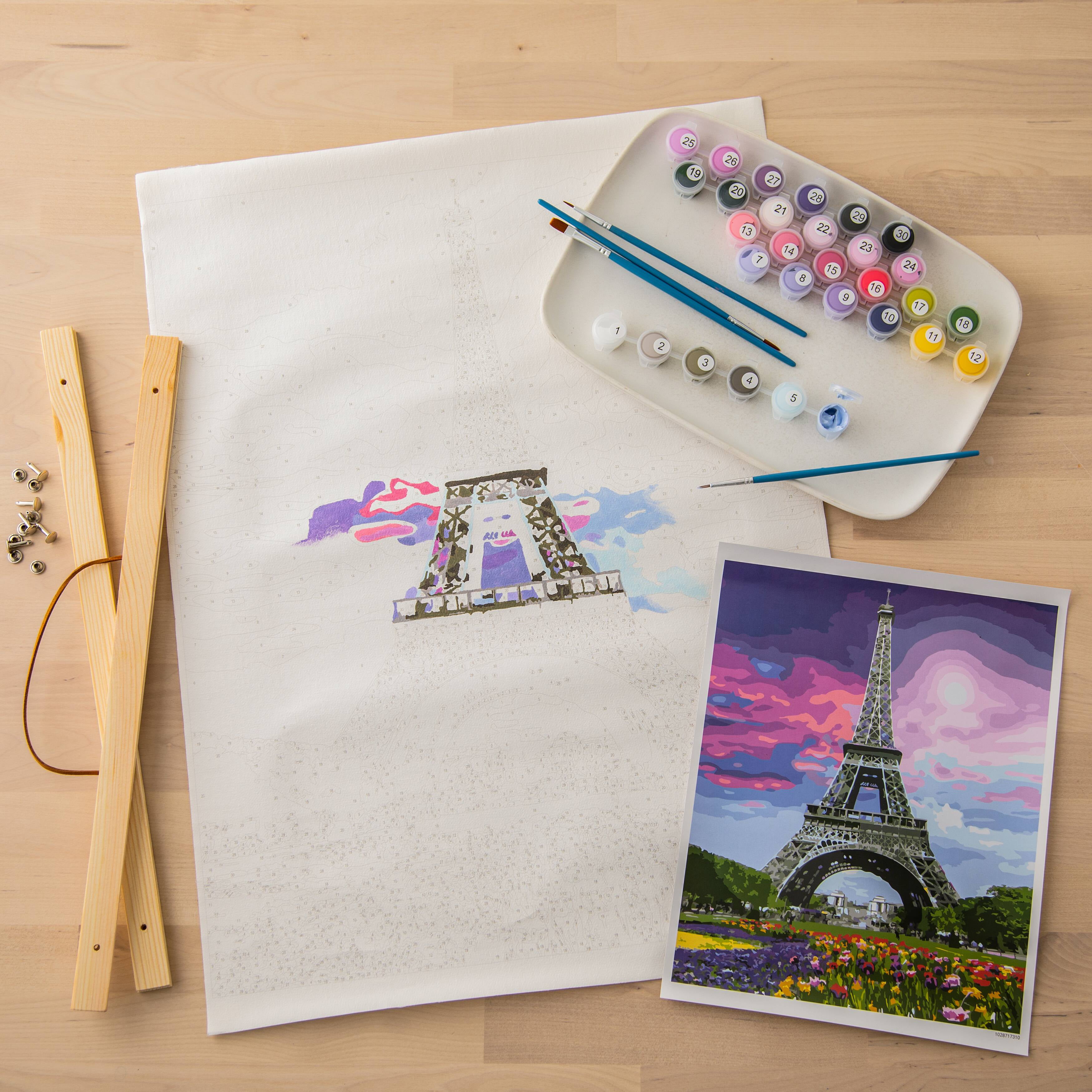 Artists Loft Masterpiece Dual Canvas Paint by Number Kit - Paris Eiffel NEW  NIB