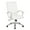 White, variant on Executive Mid-Back Chair in White Faux Leather with Padded Arms