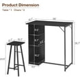 thumbnail image 2 of NEILA Dual-Purpose Bar Table Set - Compact 3-Piece Dining and Work Area with Storage Shelves, Includes 2 Stools for Small Spaces, Black, 2 of 8