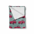 thumbnail image 2 of Cars Soft Flannel Fleece Throw Blanket, Vintage Red Vehicles Retro Sports Cars from Sixties Fifties Driving Speeding, Cozy Plush for Indoor and Outdoor Use, 60" x 80", Pink Slate Blue, by Ambesonne, 2 of 6