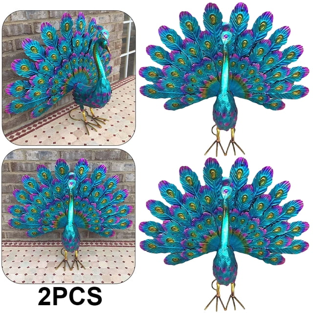 Esculturas Pavo Real Esculturas Arte Hierro Impermeables para Patio Interior Al Aire Libre