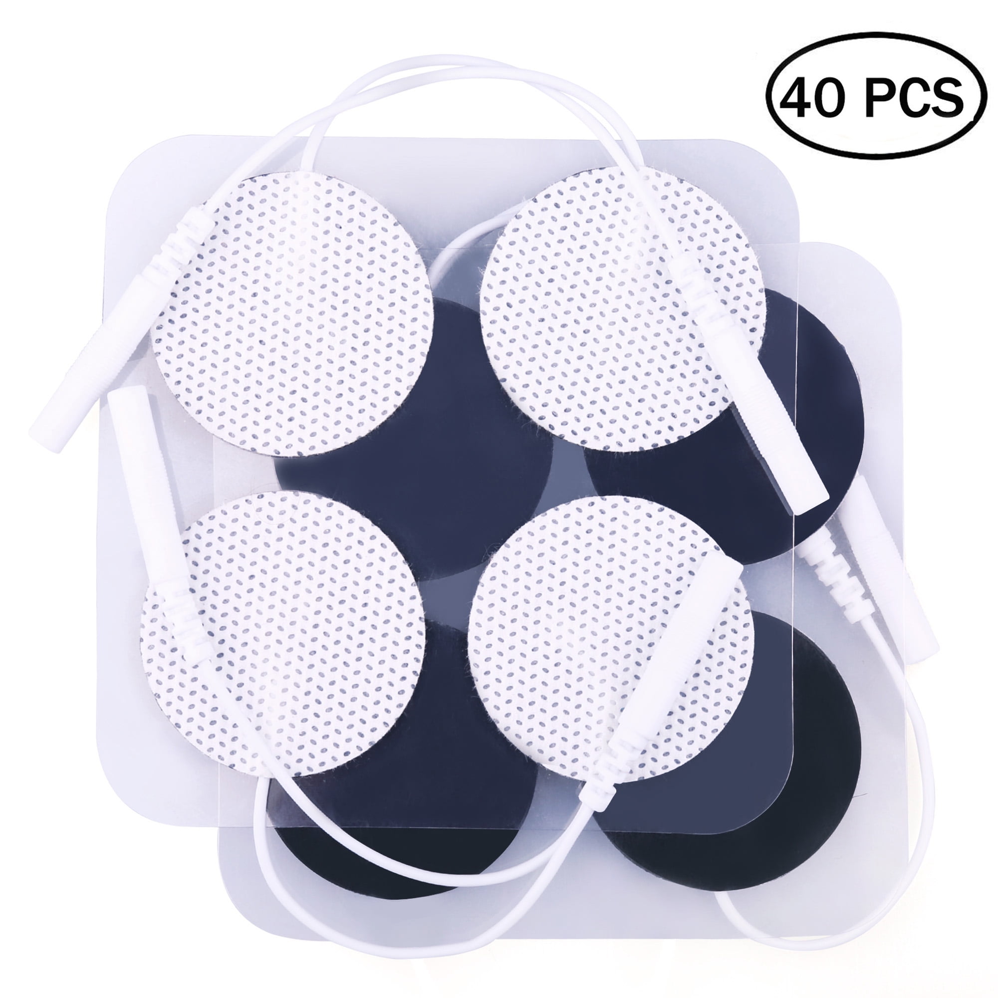 40PCS Round TENS Unit Electrode Pads with Premium Adhesive Gel for EMS & Muscle Stimulators