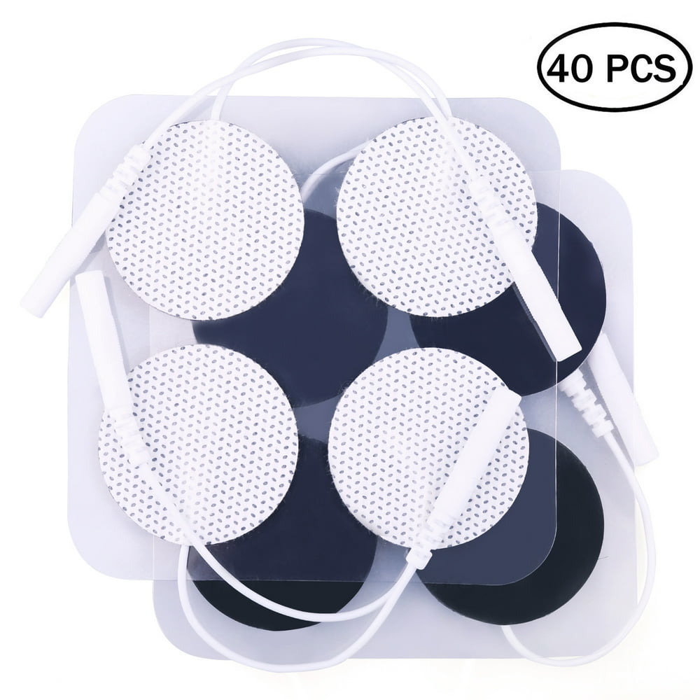 40PCS Round TENS Unit Electrode Pads with Premium Adhesive Gel for EMS