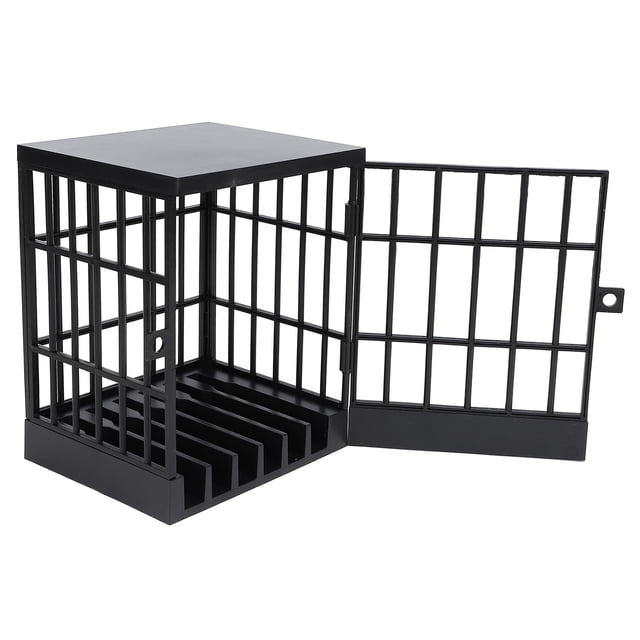 Mobile Phone Prison, Plastic Cell Phone Jail Lock Box for Promoting Discipline, Lockable Phone Cage with 2 Mini Keys for Home Office Classroom Party, Locking Away Up to Six Phones