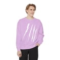 thumbnail image 3 of Effete Feline Claw Marks Scratch Unisex Garment-Dyed Sweatshirt, 3 of 8
